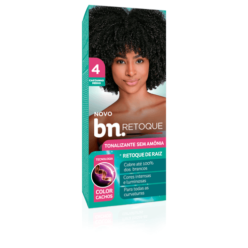 Tonalizante Castanho Médio 4.0 Sem Amônia 90g | bn.Cachos